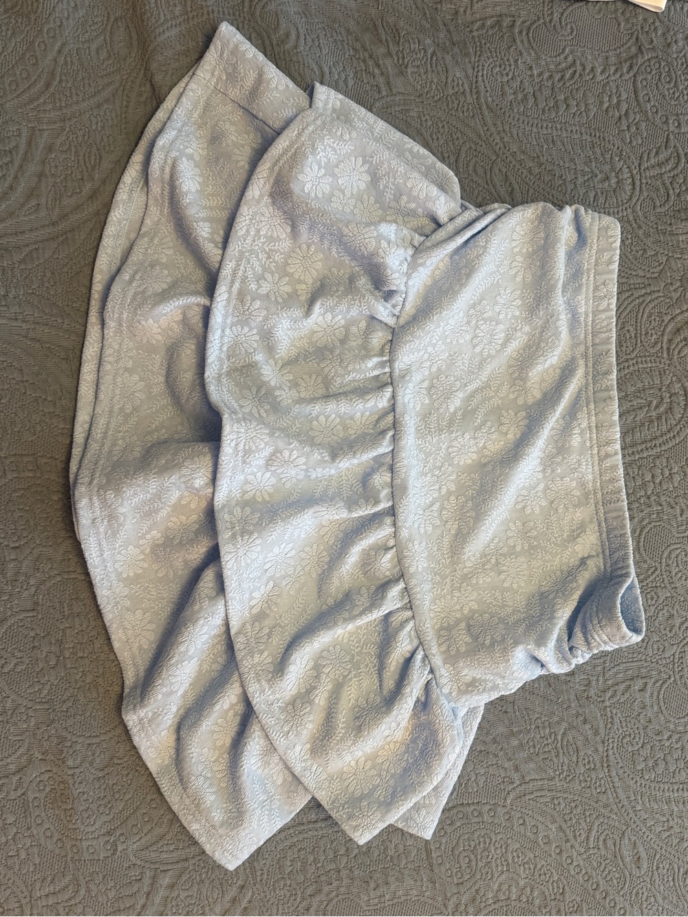 SHEIN Pale Blue Elastic Waist Mini Skirt with built in shorts size large